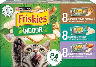 Purina Friskies Indoor Wet Cat Food Variety Pack, (24) 5.5 oz Cans
