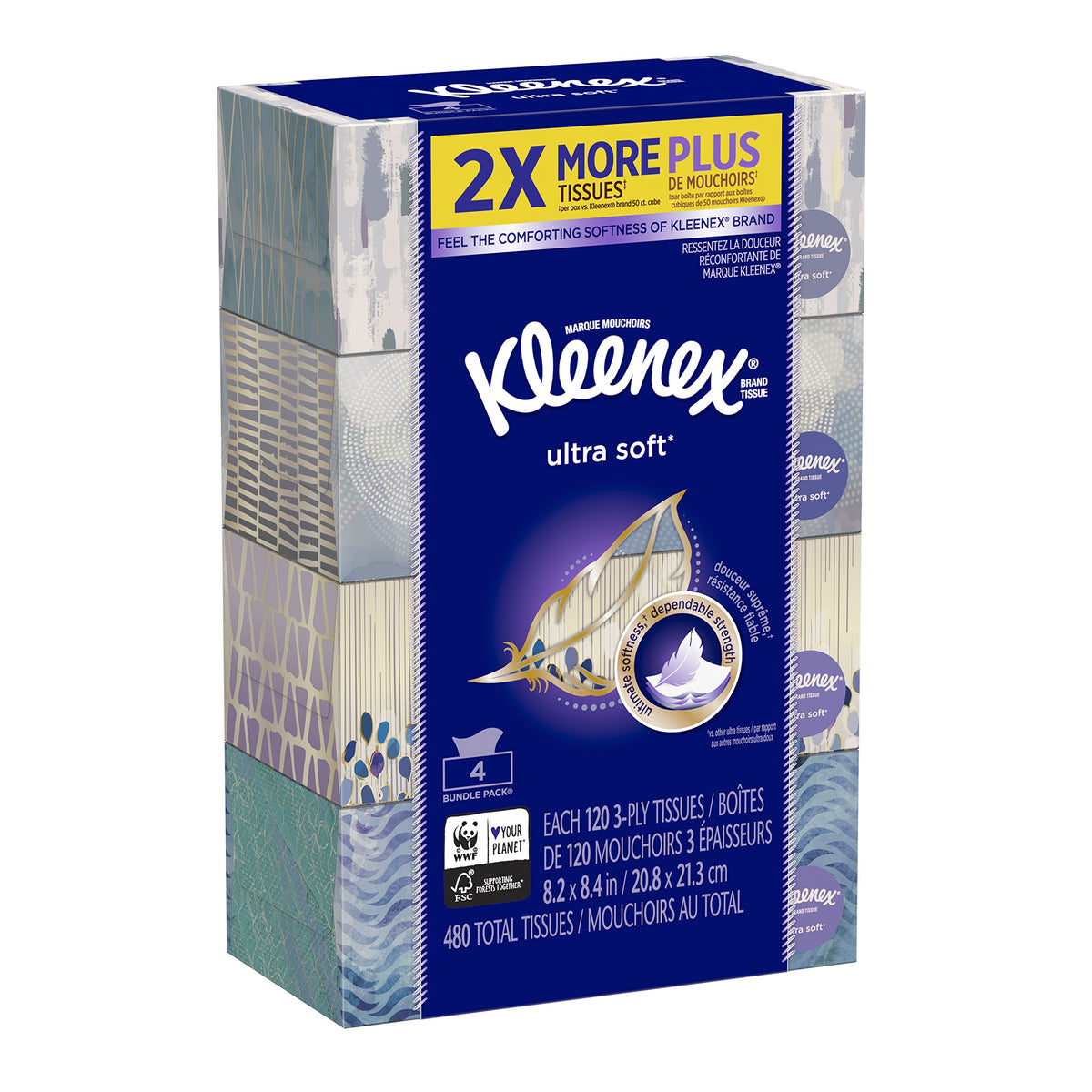 Kleenex White / 120 Count (Pack of 4) / OLD Box Tissues
