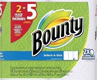 Bounty Select-A-Size Paper Towels, White, Huge Roll, 2 Count