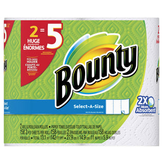 Select-A-Size Paper Towels by Bounty – 2 Count (Pack of 1), Paper, White, Pack of 2, Model 37000950462