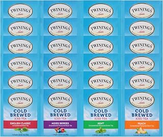 Twinings Cold Brewed Iced Tea Bag Variety Sampler (Pack of 24)