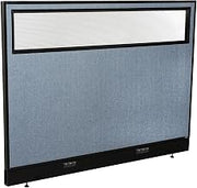 Global Industrial 60-1/4"W x 46" H Electric Office Partition Panel with Partial Window, Blue