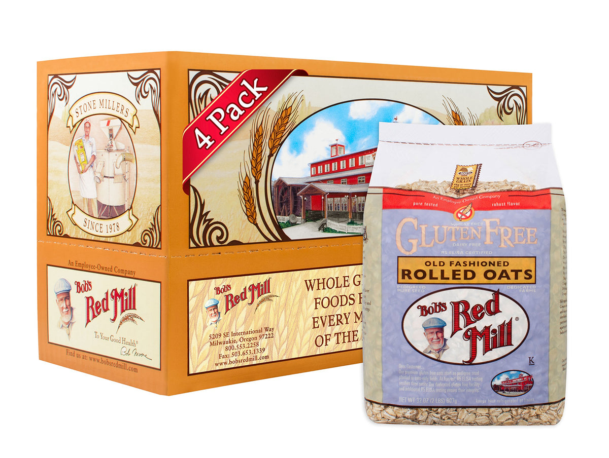 Gluten Free Old Fashioned Rolled Oats by Bob's Red Mill – 32 Ounce (Pack of 4), Pack of 4, Model 1982C324