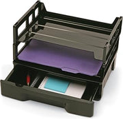 Officemate Recycled Drawer with Two Letter Trays, Black (26094)