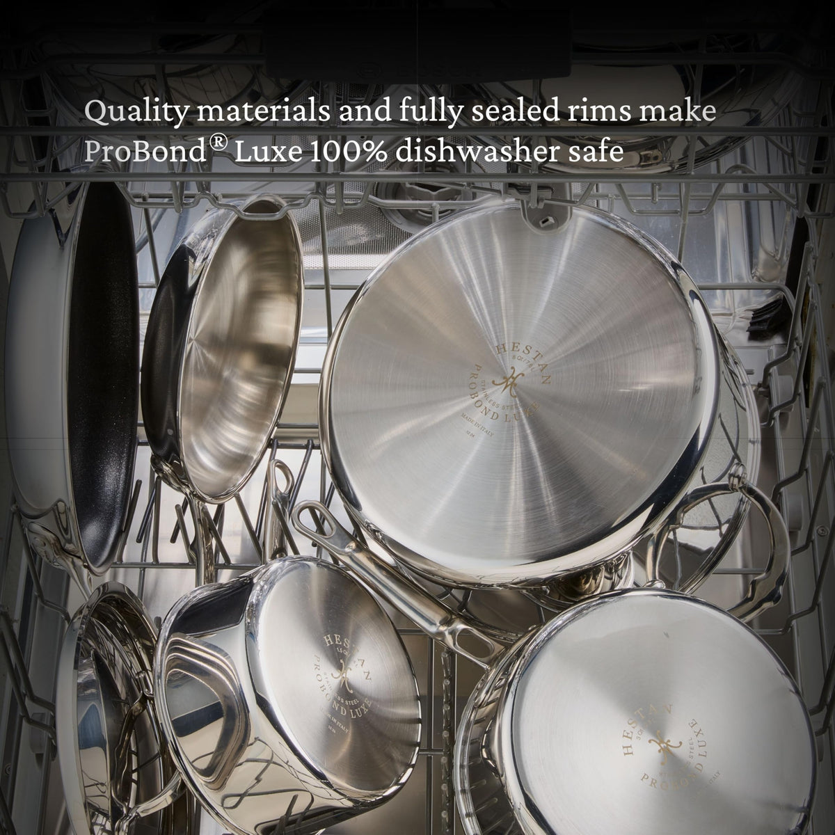 ProBond Luxe 3.5-Quart Sauté Pan with Lid by Hestan – Medium, 3.5 quarts, Stainless Steel, Silver, Model 31774