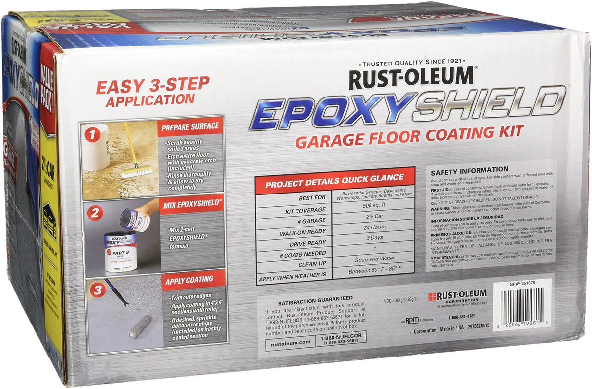 Rust-Oleum 2.5 Car (Pack of 1) / Gray / Epoxy Coating Kit Interior & Exterior House Paint