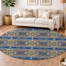 Addison Rugs Chantille ACN2688 Navy 8' x 8' Indoor/Outdoor, Machine Washable, Easy Clean, Non Shedding, Bedroom, Living Room, Dining Room, Kitchen, Patio Round Rug