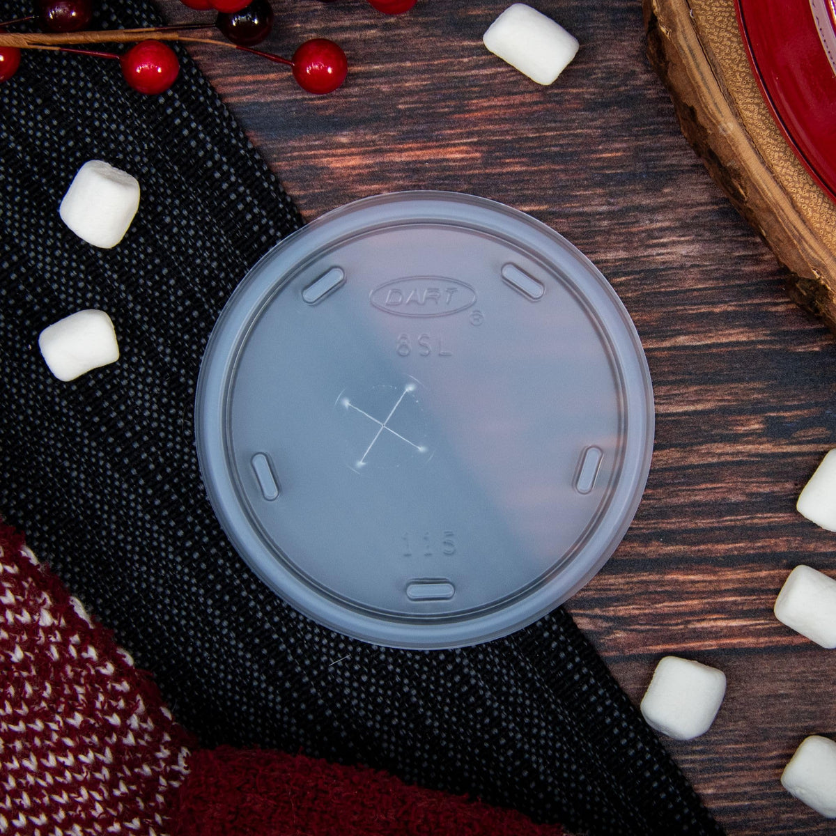 Plastic Cold Cup Lids by DART – 8 oz, 8.0 ounces, Plastic, TRANSLUCENT, Pack of 1000
