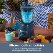 Power Elite Blender For Smoothies With Wave Action System by Hamilton Beach – 40 Oz. Glass Jar (Pack of 1), 40.0 fluid_ounces, Glass, Kitchen Makeover Blue, Model 58155
