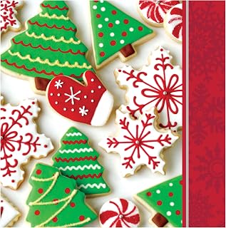 Creative Converting Holiday Treats Lunch Napkins, Red/Green/White