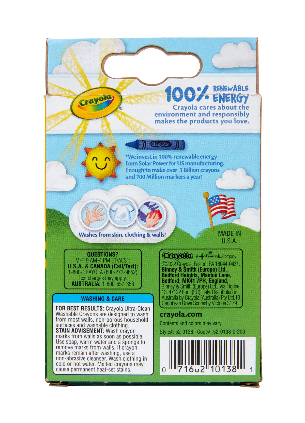 Washable Crayons by Crayola – 1 Count (Pack of 1), wax, Multicolor, Model 52-6924