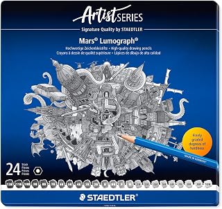 STAEDTLER Mars Lumograph Artist Pencil Set - Pack Of 24, Black