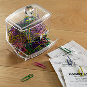 Self-Dispensing Paper Clip Holder with 250 Assorted Color Paper Clips by Officemate – 1 inch, Vinyl, Assorted, Model 93697