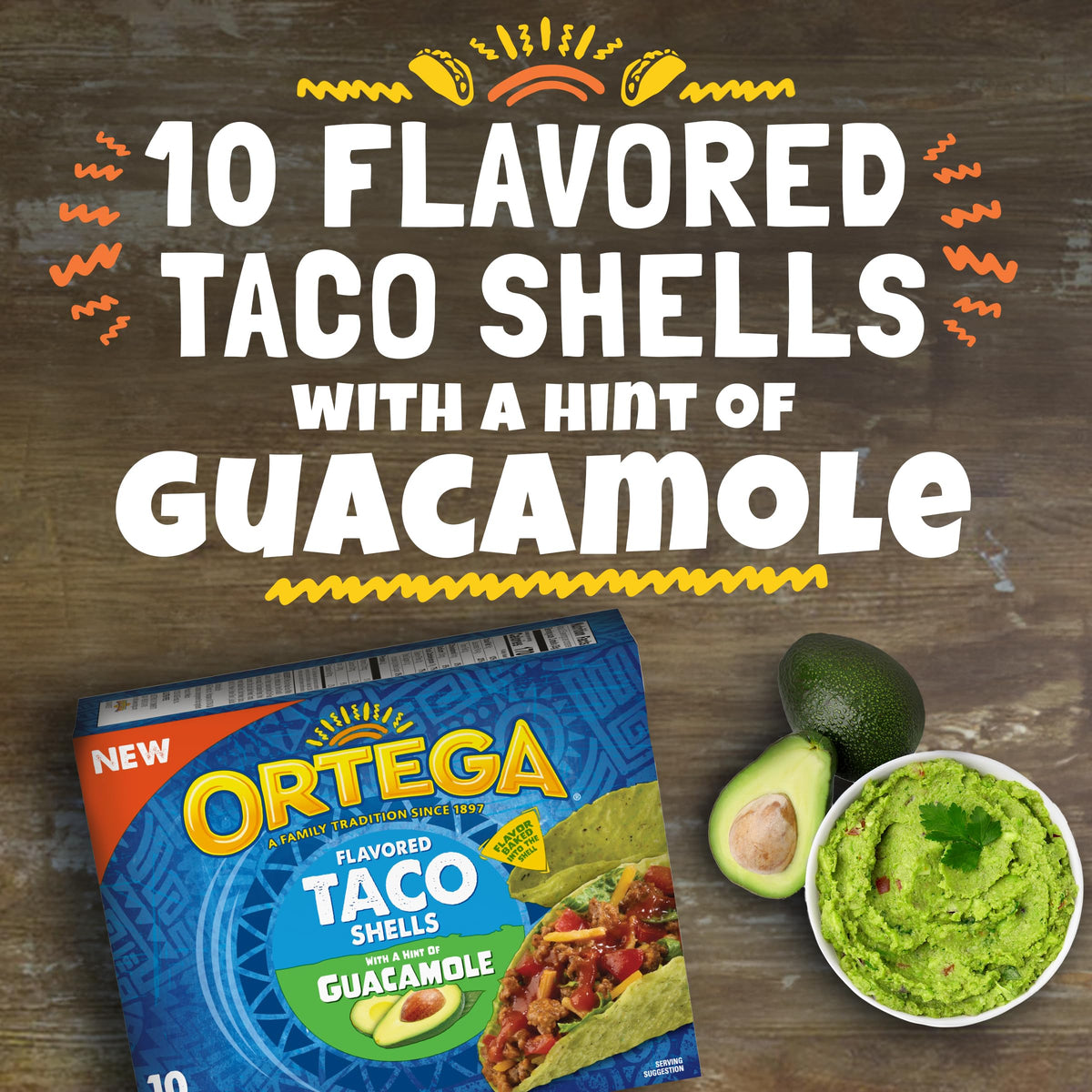 Guacamole Taco Shells by Ortega – 4.1 Ounce (Pack of 2), Guacamole, Pack of 2, Model 1165663