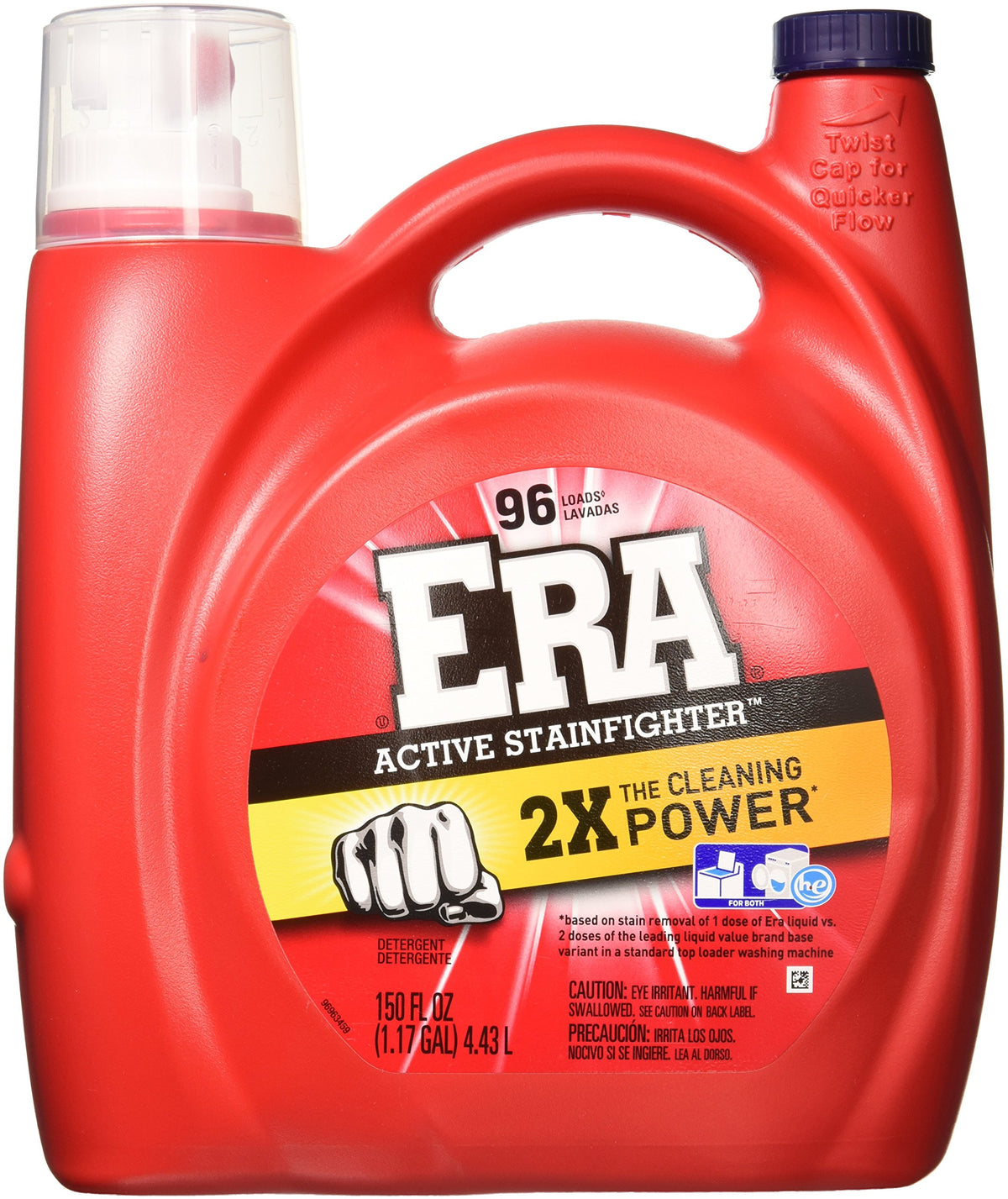 Active Stainfighter Formula Laundry Detergent 96 Load by Era – 150 Fl Oz (Pack of 1)