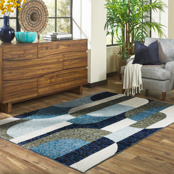 Strada / STR by Oriental Weavers – 5'3" x 7'3", Nylon, Blue/ Grey, Model SSTR03160230ST
