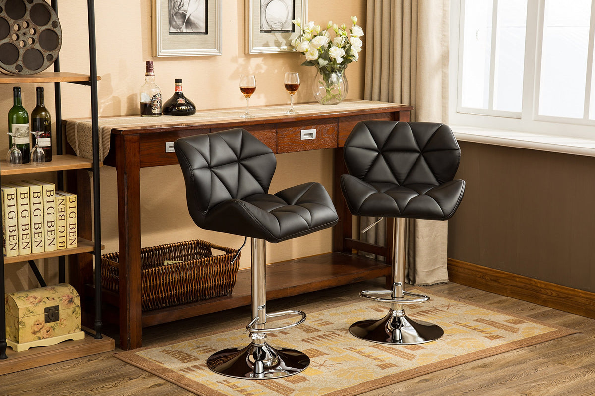 Roundhill Furniture Black / 20.5" W X 20.63" D X 35" - 43.25" H / Contemporary Barstools