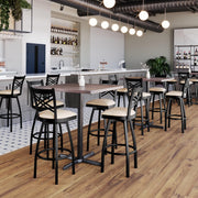 Flash Furniture Tan Vinyl Seat/Black Metal Frame / Set of 1 / Traditional Barstools