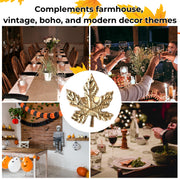 Cleentable Leaf Napkin Rings, Set of 12, Antique Gold