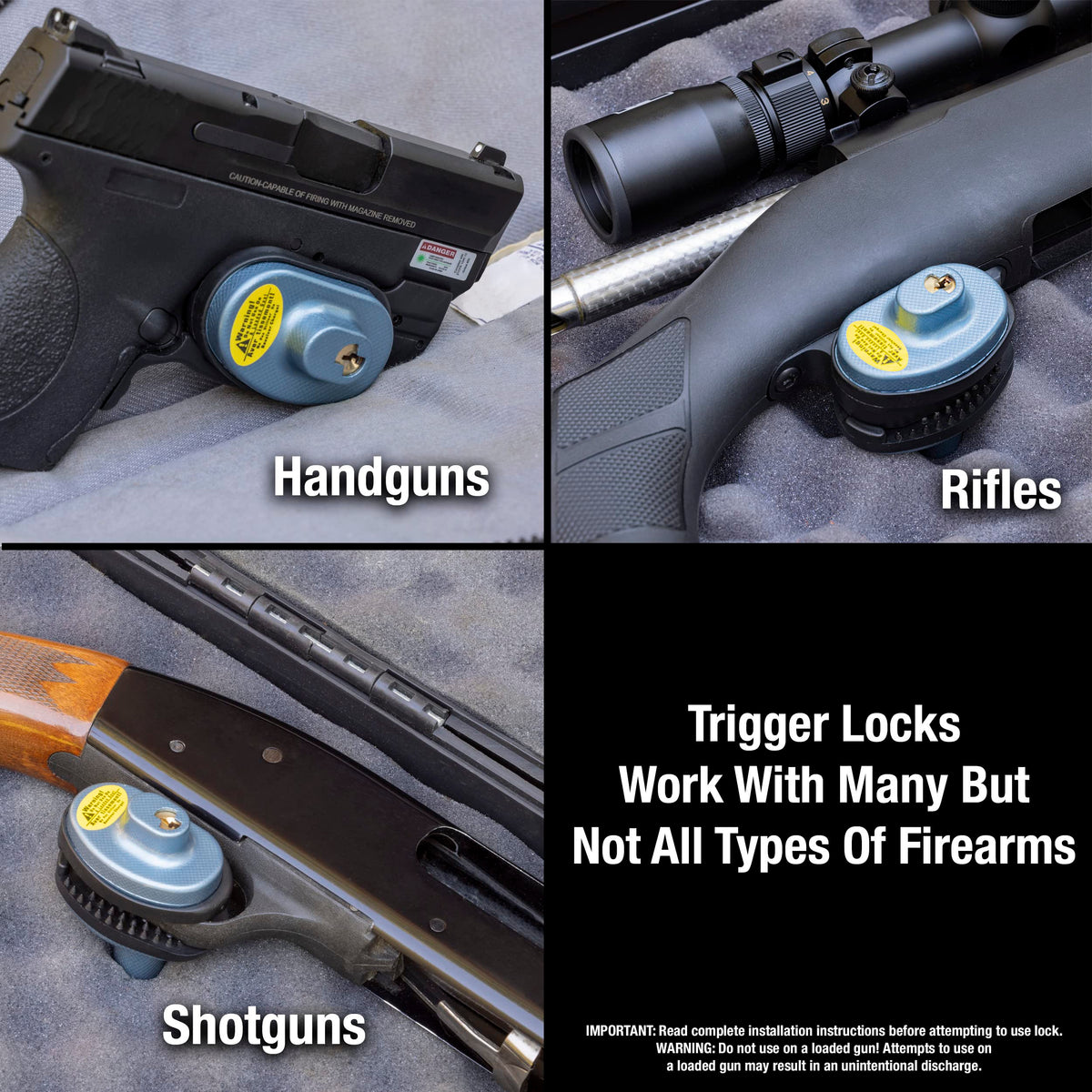 Gun Trigger Locks with Key (3 Pack) and Combination Trigger Lock by Master Lock – Commercial Grade