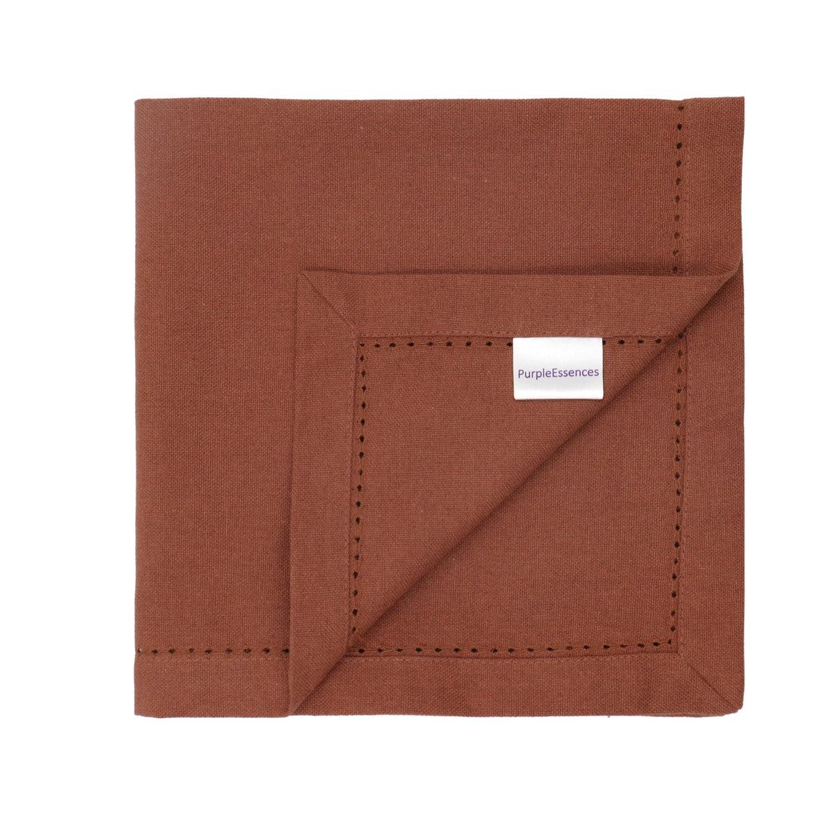 PurpleEssences Cloth Napkins, 18 x 18 Inches, Set of 12, Rust
