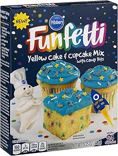 Pillsbury Funfetti Yellow Cake and Cupcake Mix, 15.25-Ounce
