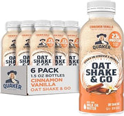 Quaker Oat Shake & Go, Cinnamon Vanilla, 1.5 oz Bottles, 6 Pack