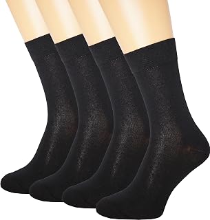 RONDO Thin Breathable Lightweight Cotton Mens Dress Socks - Mid Calf Socks Super Soft Crew Leng Sock size 10-12