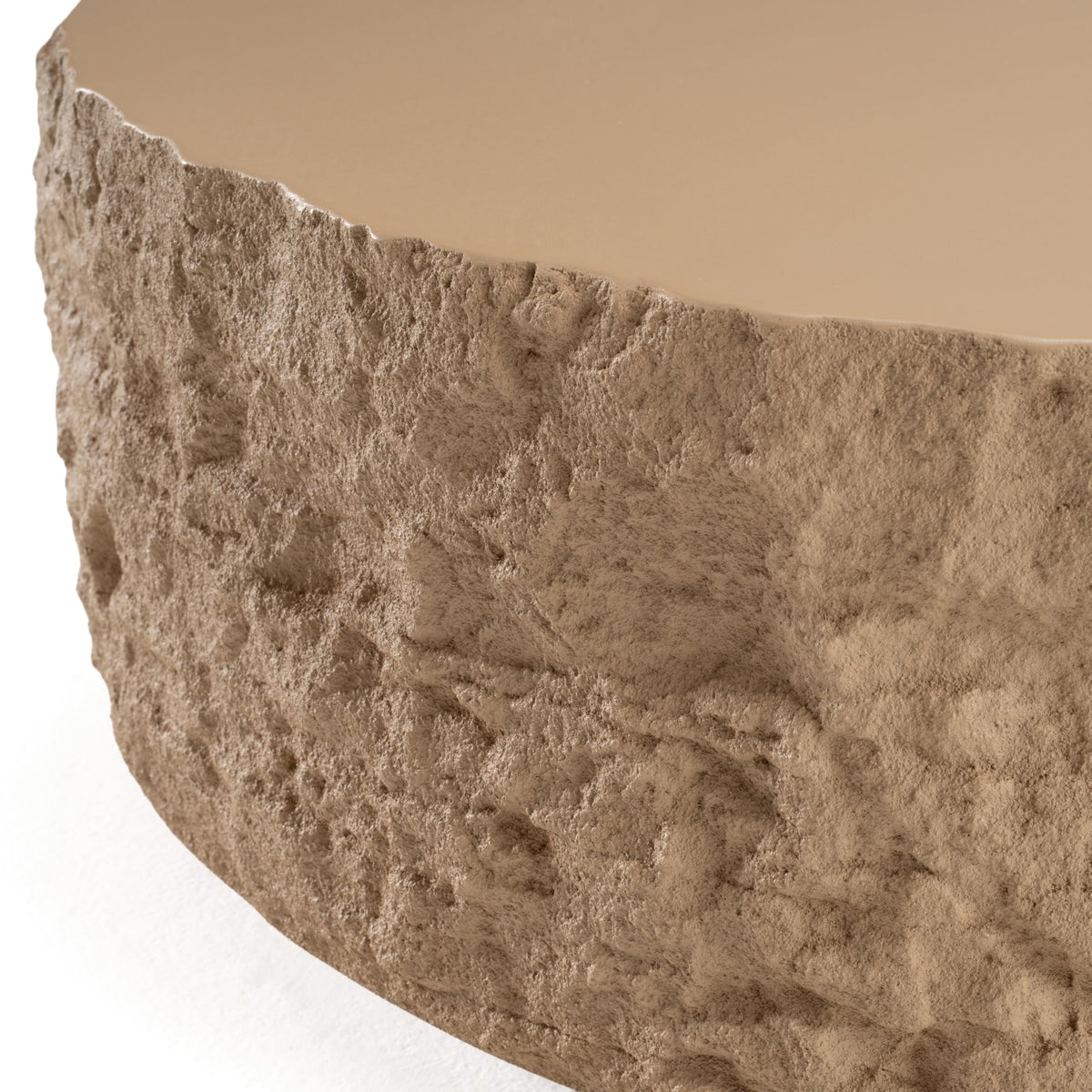 Quarry - Modern Beige Round Coffee Table by Limari Home – Fiberglass, Beige, Model LIM-83297