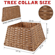 Blissun Tree Ring Collar, Plastic Wicker Base, Brown, Large