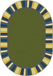 Joy Carpets Kid Essentials Clean Green Rug, Bold, 10'9" x 13'2" Oval