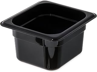 Carlisle FoodService Products 3068403-E Plastic Food Pan, 1/6 Size, 4 Inches Deep, Black