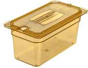 Carlisle FoodService Products Third Size 1 pack / Amber / Handled Notched Lid Storage & Transport