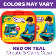 Create 'N Carry Travel Art Set for Kids (75pcs) by Crayola – 1 Count (Pack of 300), Pack of 300, Model 04-6814