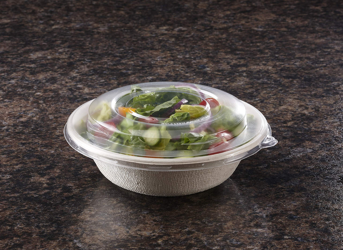Clear High Dome Lid for by Sabert – 48.0 ounces, Polyethylene Terephthalate, Clear, Model 5112090D300
