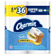 Ultra Soft Wide Bathroom Tissue - 6 Jumbo Rolls 221 Sheets by Charmin – 6 Count (Pack of 1), Paper, white, Pack of 6, Model 6319219