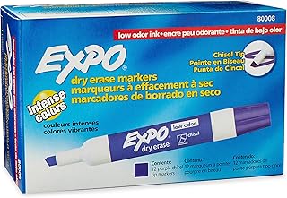 EXPO 80008 Low-Odor Dry Erase Markers, Chisel Tip, Purple, 12-Count