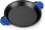 Monix Solid+ – 36cm cast Aluminium Non-Stick Paella pan and Blue, Detachable Silicone Handles, Suitable for Cooking and Heating.