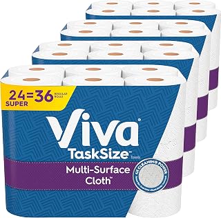 Viva Multi-Surface Cloth Paper Towels, Task Size - 24 Super Rolls (4 Packs of 6) - 81 Sheets Per Roll