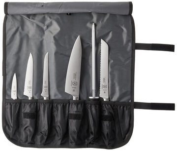 Züm 7-Piece Forged Knife Set in Roll by Mercer Culinary – 10", Stainless Steel, Black, Model M21830