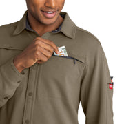 Men's Snap Front Jersey Long Sleeve Work Shirt by Red Kap – Cotton, Fallen Rock, Model S5K3FR RG 3XL