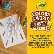 Colors of the World Markers 24 Count by Crayola – 24 Count (Pack of 1), Plastic, Multi, Model 587810
