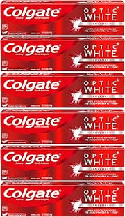 Colgate Optic White Whitening Toothpaste, Sparkling White - 5 Ounces (6 Pack)