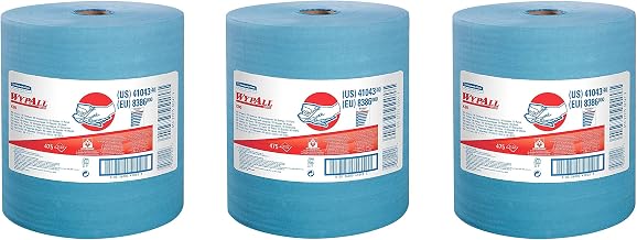 Wypall 41043 X80 Wipers eFNAoc with HYDROKNIT, Jumbo Roll, 12 1/2 x 13 2/5, Blue (Pack of 3)