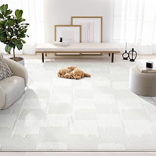 Abani Nomad Cream Area Rug 2' x 3' for Living Room, Bedroom - Tone-on-Tone Abstract Design - Durable & Easy to Clean