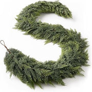 PICKTOP 8 FT Cedar Garland, Realistic High-Density Artificial Cedar Garland for Christmas Decoration. It can be Used to Decorate the Fireplace, Dining Table, and Stair railings.1PCS