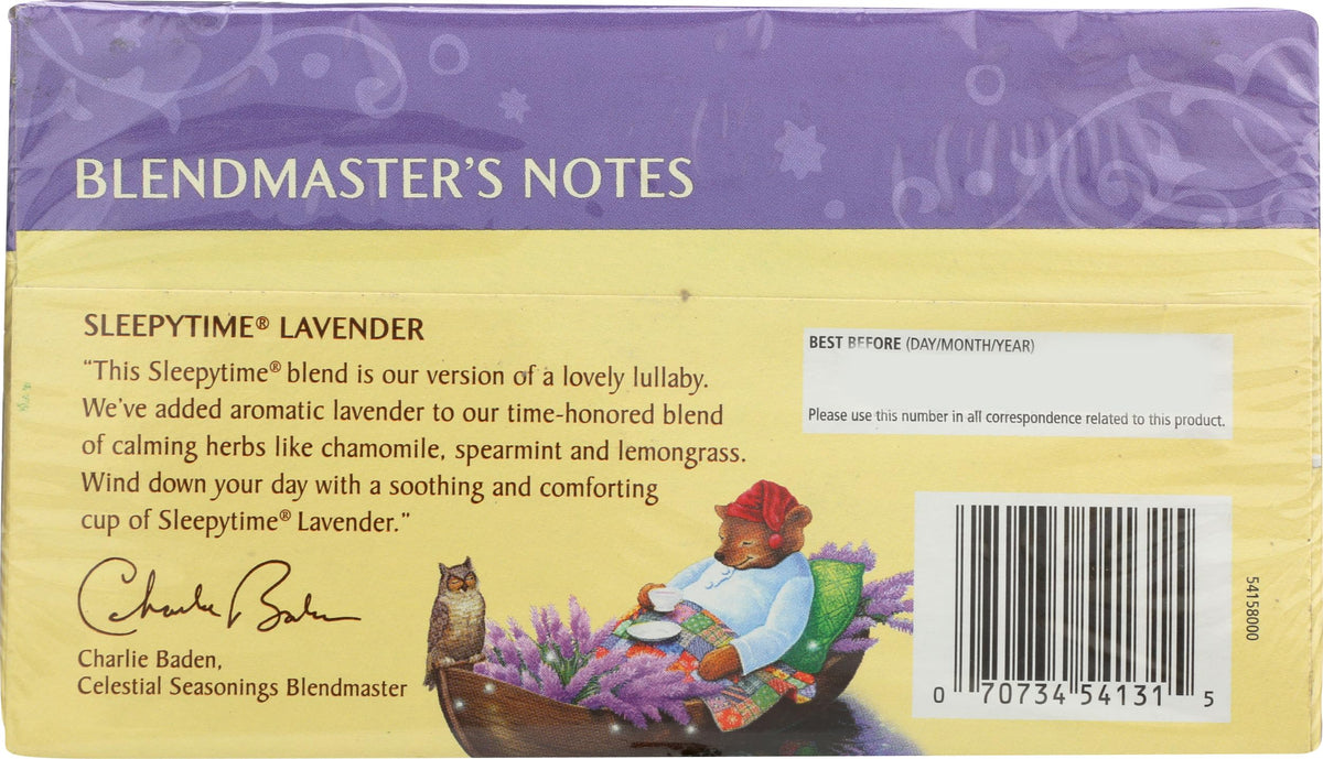 Tea Herbal Sleepytime Lavender, 20 Count by Celestial Seasonings – 20 Count (Pack of 1), Plastic, No Color, Model 70421