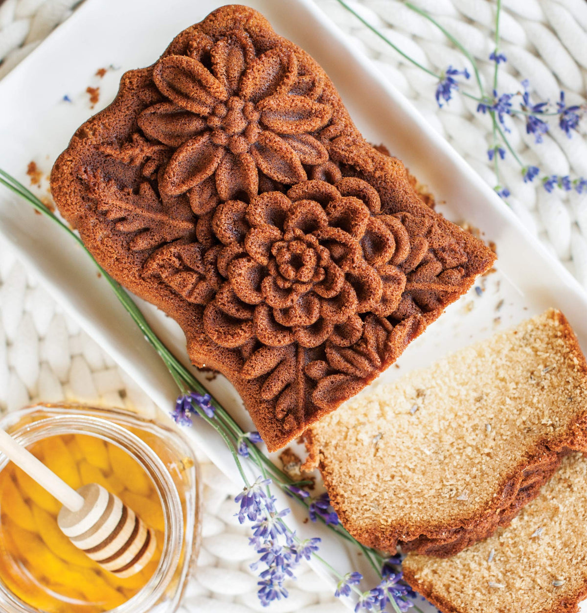 Wildflower Loaf Pan by Nordic Ware – 6 Cup, 6.0 cups, Aluminum, Toffee, Model 93148