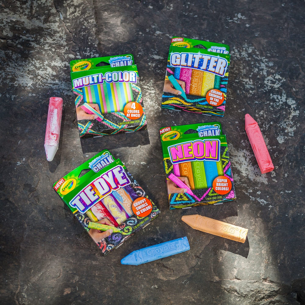 Crayola Multicolored / 1 Count (Pack of 1) / Crayola Sidewalk Chalk for Kids Outside; Sidewalk Chalk Non-Tox Chalk