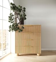 Limari Home Idris Collection Modern Bedroom 4-Drawer Vertical Chest, Natural Oak